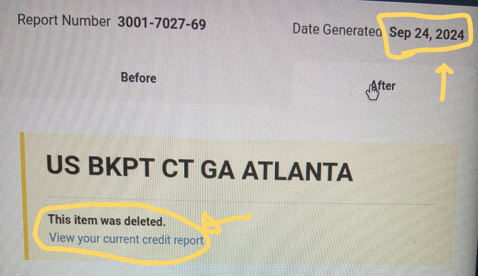 Public record for US Bankruptcy Court GA Atlanta marked as deleted