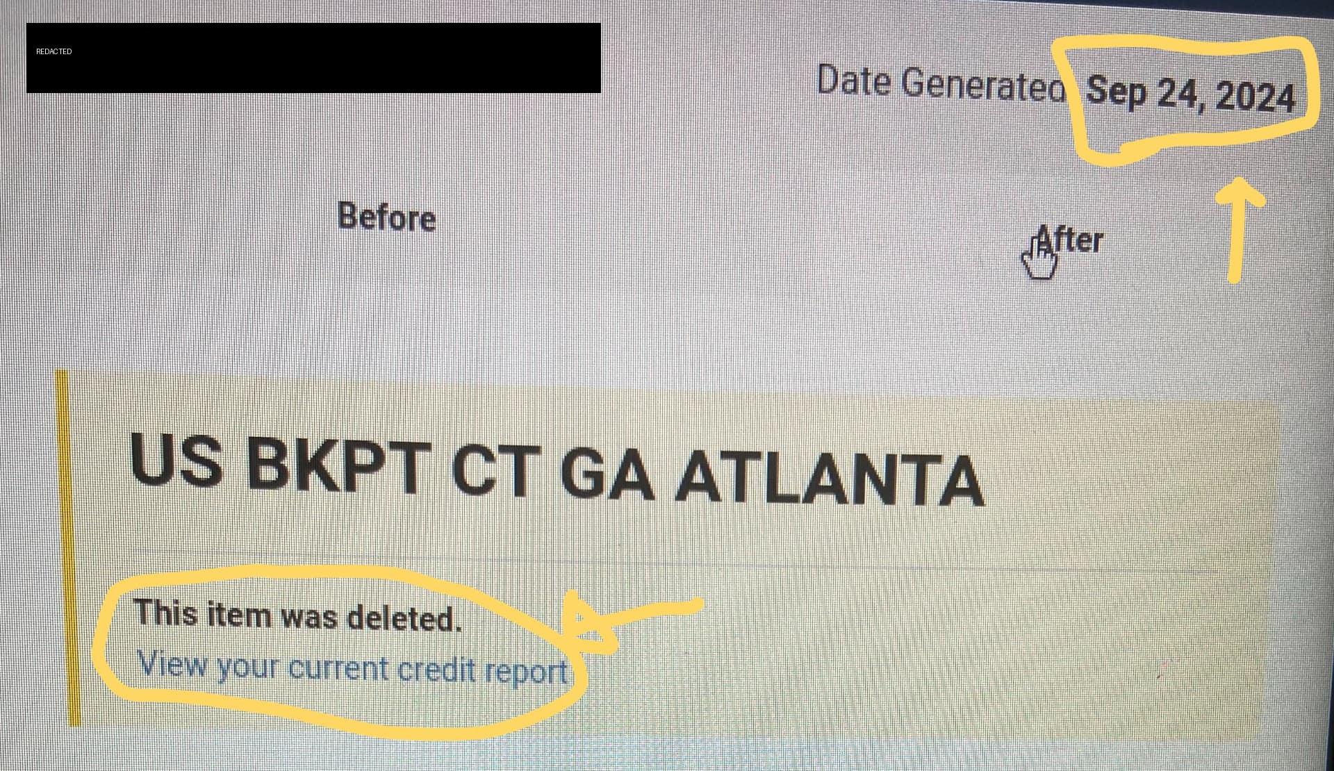 Public record for US Bankruptcy Court GA Atlanta marked as deleted